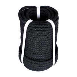 mitoharet 3/8IN x 100FT 3520Lbs Black Braided Polyester Arborist Rigging Rope for Flagpole Halyard Clothesline Camping Sailing Swings