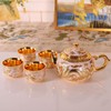 Chinese Gongfu Tea Set,Traditional Teapot Set Including 4 Metal Cups