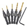 5 Piece Countersink Drill Set, HSS Countersunk Drill Set, Pre-Drill
