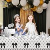 3Pcs Black Bow Tablecloths Disposable Rectangle Waterproof Table Cover Bow