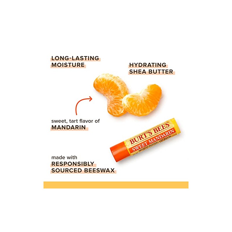 Burts Bees Sweet Mandarin Bálsamo labial hidratante unisex 0.15 oz