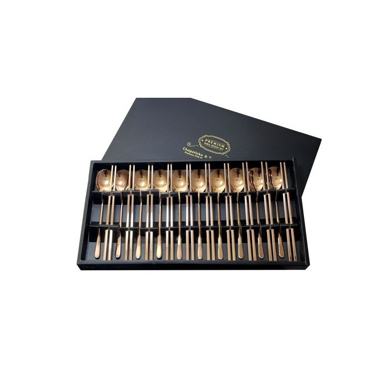 (Home Art) Stainless Titanium Cutlery Set for 10 (Rose Gold)
