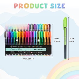 AivaToba Gel Pens, 60 Colors Gel Pen Set, Fine Tip Gel Markers for Children/Adults Coloring, Drawing, Doodling, Drawing, Journaling, Scrapbooking, Scrapbooking Books
