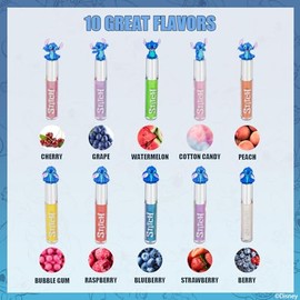 Stitch 10 unidades de brillo para labios de a base de plantas, primer set de maquillaje para niñas, perfecto para fiestas, pijamadas y regalos de cumpleaños, para mayores de 3 años, de Townley Girl