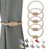 BEL AVENIR Magnetic Jute Curtain Tiebacks, Decorative Drapery Holdbacks Bohemian