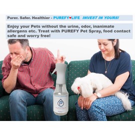 PUREFY Pet Spray (24oz) Clean away pet matters and pet urine from the environment. Pet Odor Eliminator. Unscented. No Residue.