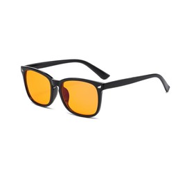WDZAYXC Classic Rectangular Orange Lens Sunglasses for Men and Women, Classic Square Design Glasses, UV400 Protection, black/orange