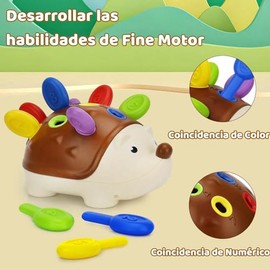 Shoonlo Juguetes de Clasificación de Colores y Contar, Juguetes Didácticos para Encajar de Erizo, Juguetes Sensoriales Montessori Preescolares, Juguetes de Educación Temprana, Regalo para Niños