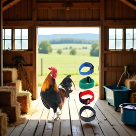 2Pcs Anti Crowing Collar Adjustable Rooster Cockerels Anti-Hook No Noise Nylon Neck Strap Pet Products Pets Collar Anti Crow Rooster Rooster Collar Collar Anti Crow Rooster Collar for Small Rooster