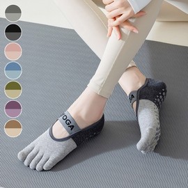 Color-Block Toe Yoga Socks ELY1070 Blue