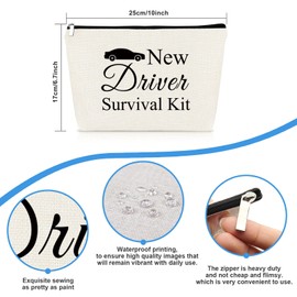 New Driver Gift Makeup Bag New Driver Present for Teen Girls Car Owner Daughter Niece Graduation Present Cosmetic Bag Christmas Birthday Gift for Women Her Best Friend Girlfriend Travel Cosmetic Pouch