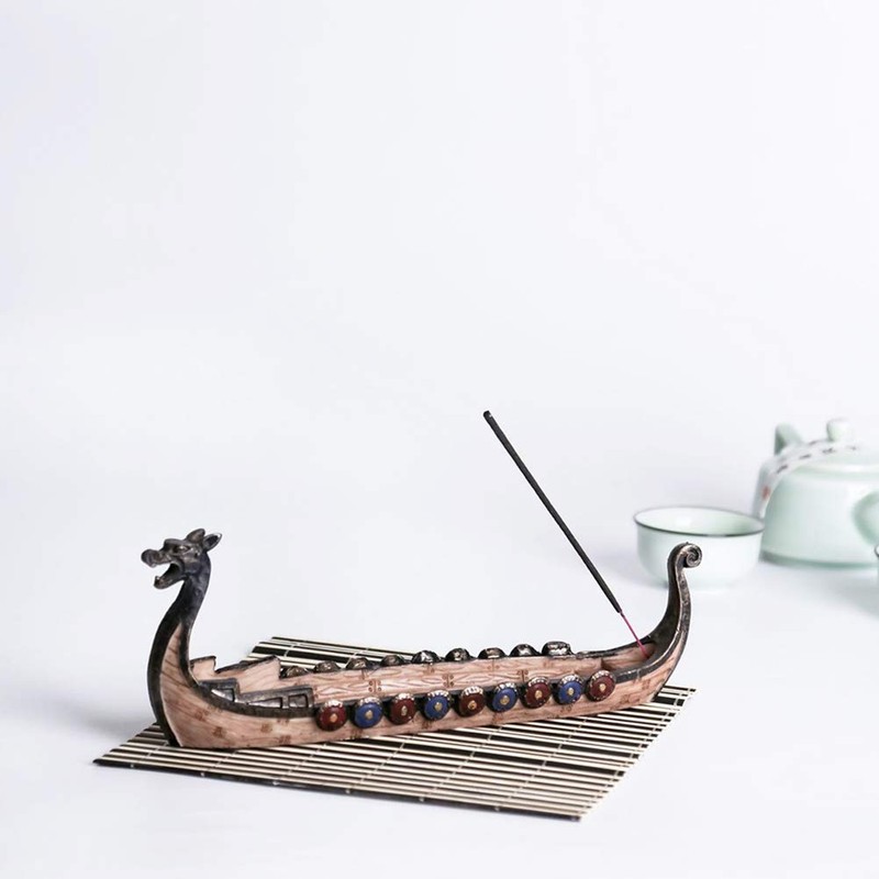 Viking Ships, Retro Ships Ornament, Collectible Figures, Resin Viking Boat