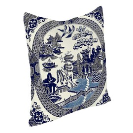 QMS CONTRACTING LIMITED Throw Pillow Cover China Blue Willow Pillow Cases for Home Decor Design Cushion Case for Sofa Bedroom Car 18 x 18 Inch 45 x 45 cm