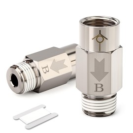 GASHER 2Pcs One-Way Non-return Check Valve 1/4" Male x 1/4" Female Thread, Prevent Water Back-flow