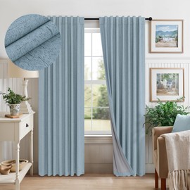 Dusty Blue Curtains for Nursery Girls Boy Bedroom 72 Inch Length 2 Panels Complete Blackout Room Darkening Black Out Shades Insulated Thermal Light Blue Grey Curtains for Winter Summer Heat Blocking