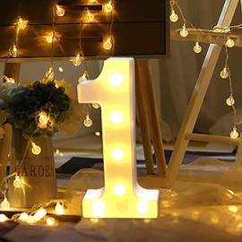JYB Hopefuture LED Numbers 3D Lamp Illuminated Numbers, Decoration Numbers Night Light Lamp 0 1 2 3 4 5 6 7 8 9, for Wedding, Birthday, Party, Christmas Lamp (1)