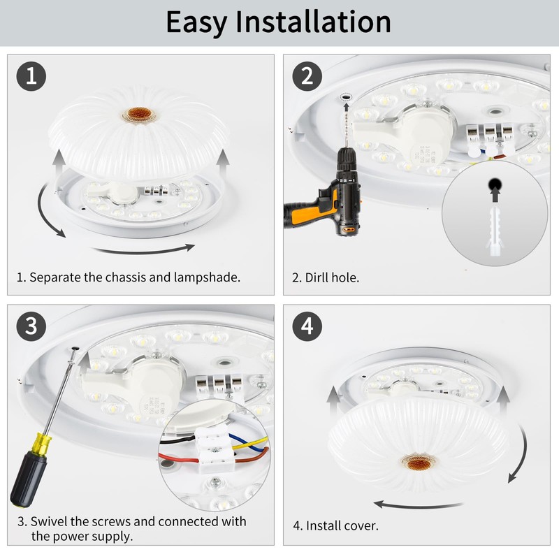 VIPMOON 22W LED Passage Ceiling Light, High Brightness Flush Light,