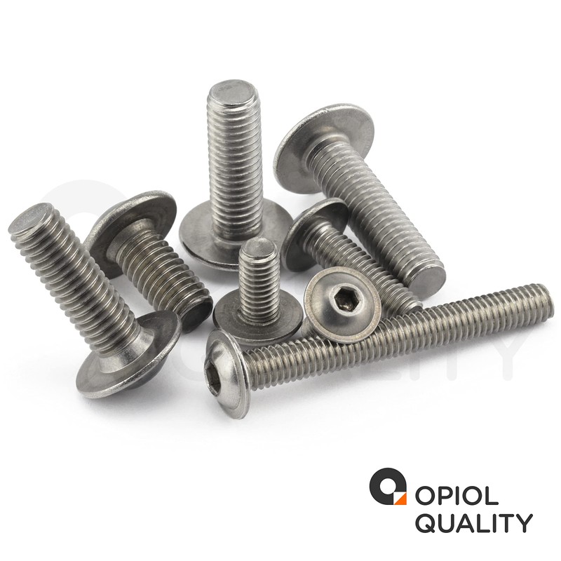 OPIOL QUALITY® Rounded Head Screws with Flange and Hexagon Socket