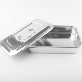 Nail Display Tray Stainless Steel Tray Box with Lid Soaking Box Manicure Nail Salon Tools Equipment Container Nail Cleaner Pot