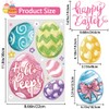 XOYTN 6 Sheets Easter Window Clings，Reusable Double-Sided Easter Egg Window