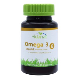 Omega 3 Vegetal (aceite De Linaza) 180 Cáps Vidanat Vegano Sabor Sin sabor