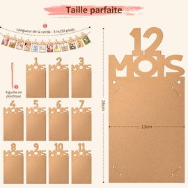 TankerStreet Baby First Birthday Photo Banner for 1 to 12 Months - French