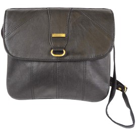 SNUGRUGS Ladies Super Soft Nappa Leather Shoulder Bag/Cross Body Bag (Black), M