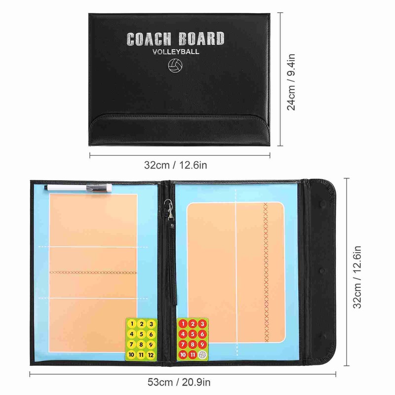 Foldable Volleyball Magnetic Tactic Board Coaching Strategy Board with Marker