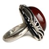 Sterling Silver Amber Red Dark Design Ring size 7