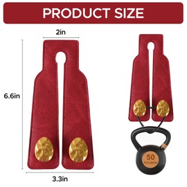 URIZZD 4 PCS Leather Car Seat Hooks for Headrest, Vehicle Hanger Storage Organizer Universal for Handbag Purse, Car Accessories Gift (Red-Gold-4 PCS)