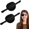 2 Pcs Adjustable Pirate Eye Patch, Soft Reusable Eyepatch for