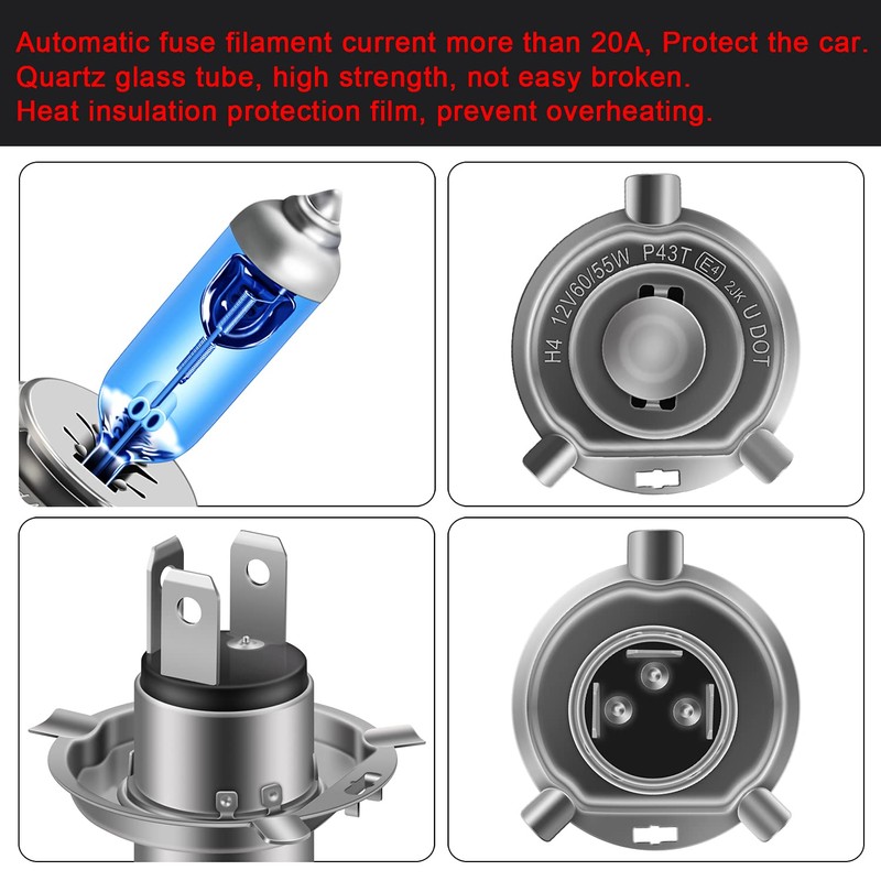 DZG - H4 P43t Halogen Bulbs - 12V 60/55W Super