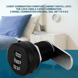 Garosa Cerradura codificada Combinación de código de 3 dígitos Plata Aleación de Zinc CAM Contraseña Cerradura Gabinete Cajón Armario Seguridad Codificación Cerradura(L=24 13~18mm espesor)