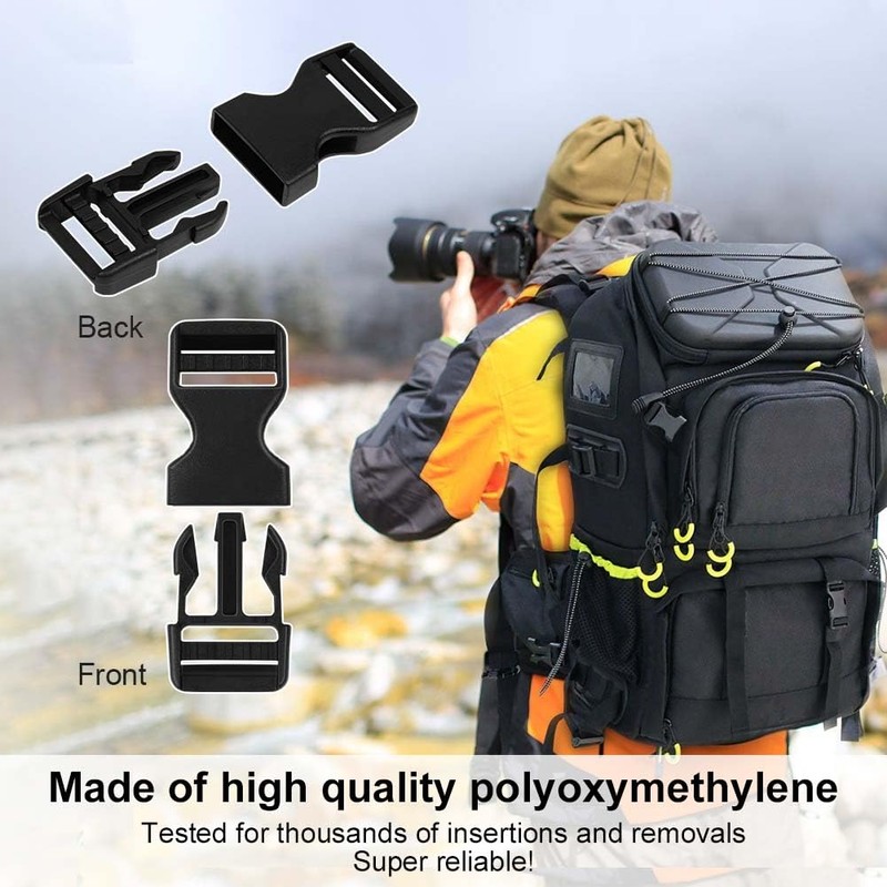 AUAUY Plastic Buckles Clips 38mm(8 Pcs), Side Release Buckles, Dual