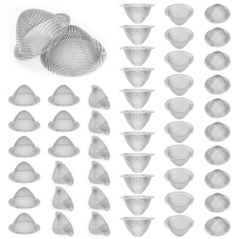 Linkidea 50pcs Stainless Steel Pipe Screens, 0.6" Pipe Metal Clean