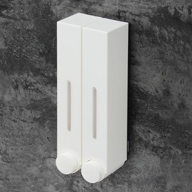 Clean Zone Wall-Mounted Liquid Soap Dispenser, Dual Container, Bathroom Shampoo Conditioner Container 4ea