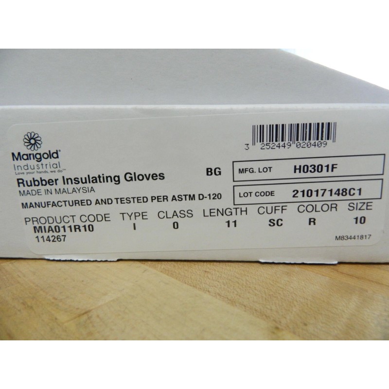 Marigold Ansell Lineman's Rubber Glove Class 0 Size 10 11"