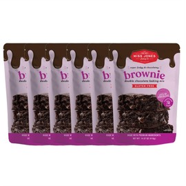 Miss Jones Gluten-Free Baking Brownie Mix - More Chocolate Chips, Guilt Free Brownie Mix, Naturally Sweetened Desserts & Treats (Pack of 6)