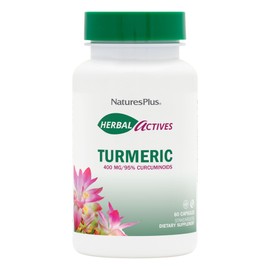 Natures Plus Herbal Actives Turmeric - 400 mg, 95% Curcumin, 60 Vegan Capsules - Vegetarian, Gluten-Free - 60 Servings