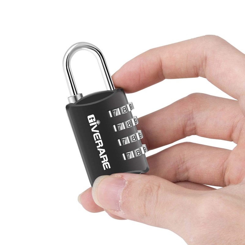 GIVERARE 4 Pack Combination Lock, 4-Digit Padlock Keyless, Resettable Luggage