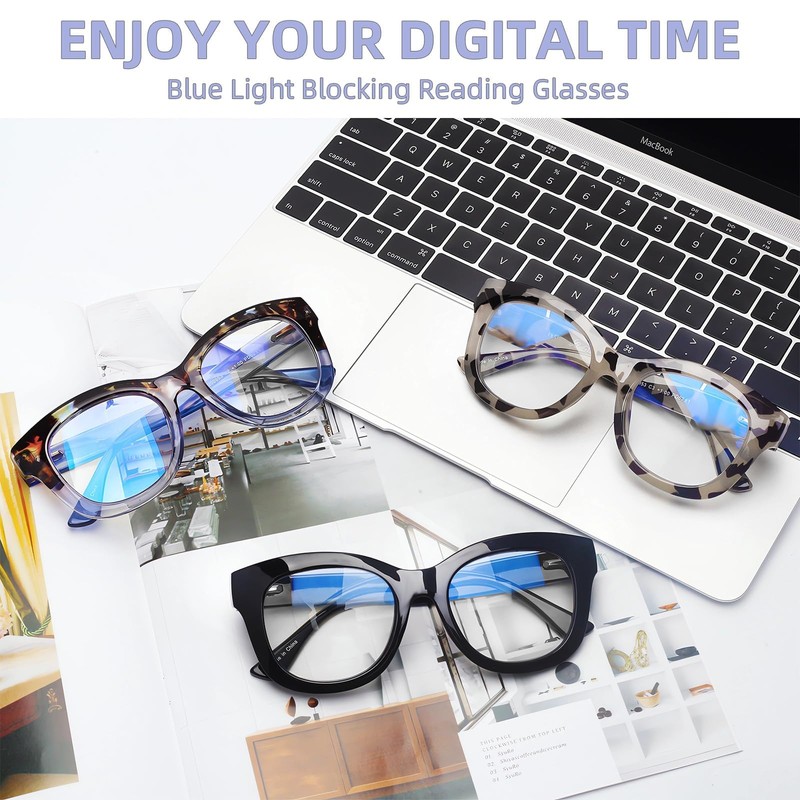 LADEESSE Readers for Women Oprah Style 3 Pack Square Oversized