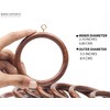 24 Wooden Curtain Rings with Clips – Fits 2.5 Inch