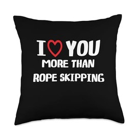 I heart You More than Rope Skipping Thanksgiving I Love You More Than Rope Skipping Shirt Women Christmas Throw Pillow, 18x18, Multicolor