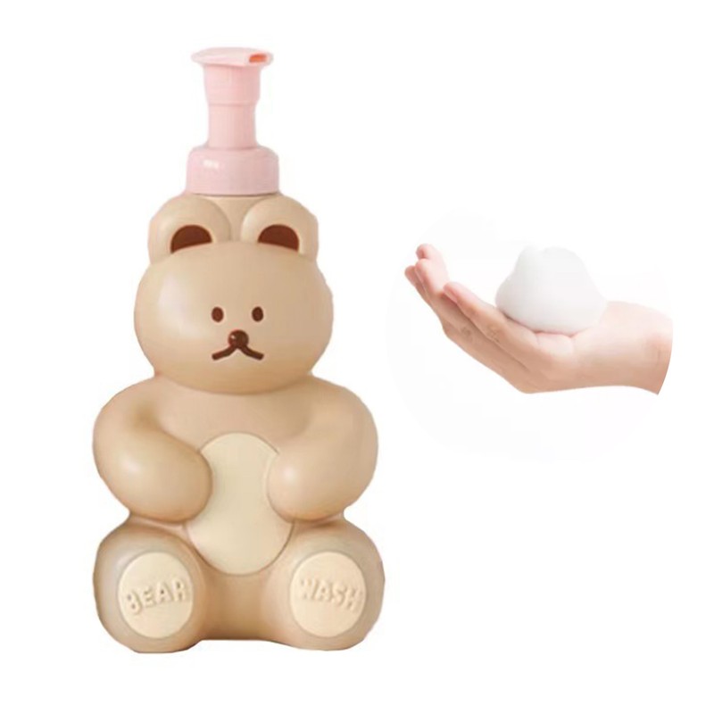 Foam Pump Bottle Cute Bear Shape Large Capacity Foaming Soap