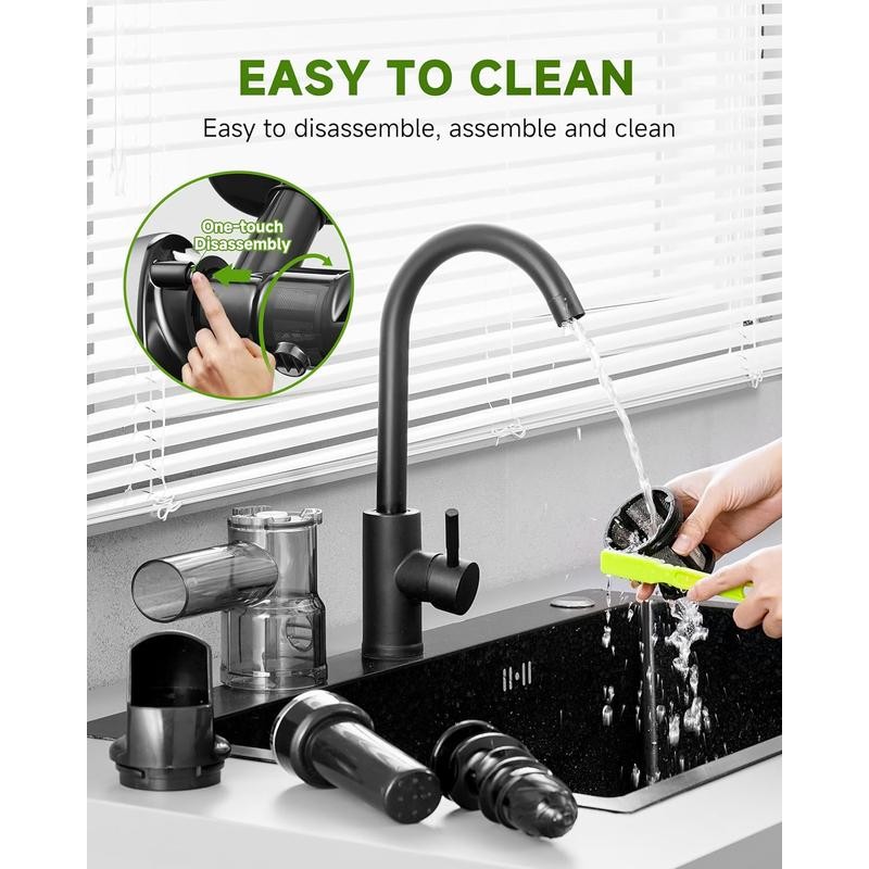 AMZCHEF ZM1501 Masticating Juicer with Quiet Motor, Cold press Juicer