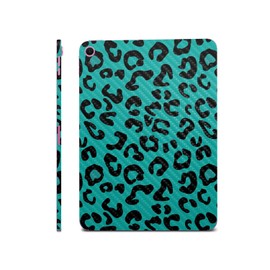 Carbon Fiber iPad Skin Compatible with Apple iPad A16 11 Gen (2025) - Teal Leopard - Premium 3M Vinyl Protective Wrap Decal Cover - Easy to Apply | Crafted in The USA by MightySkins