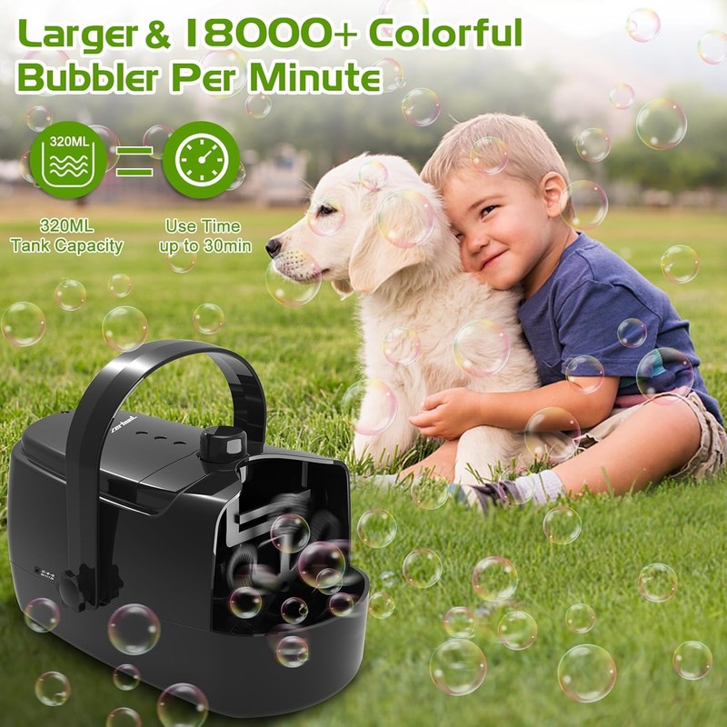 Bubble Machine Durable Automatic Bubble Blower, 18000+ Big Bubbles Per
