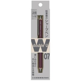 北星鉛筆 Kitaboshi 0.7mm Mechanical Pencil, Wooden Barrel, #0 2B, Black Lead, Adzuki Red (Burgundy), 1ea (W07-600AZ)