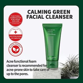 lapalette - Limpiador facial calmante y ecológico de belleza. BHA, espuma limpiadora suave, 120 ml/4,05 fl. oz./hidratante, calmante, sin...