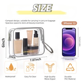 Icramsy Clear Makeup Bag,2 Pack TSA Approved Toiletry Bag Travel Toiletry Bag Hanging Makeup Cosmetic bag for Women Men (Grey)